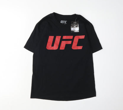 UFC Boys Black T-Shirt 9-10 Years Short Sleeve Logo