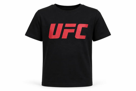 UFC Boys Black T-Shirt 9-10 Years Short Sleeve Logo