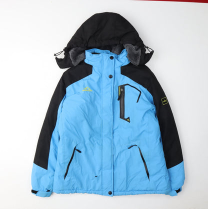 Outdoor Boys Blue & Black Puffer Jacket with Hood - Size L