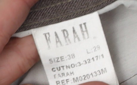 Farah Men's Brown Straight Trousers 38 Regular