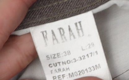 Farah Men's Brown Straight Trousers 38 Regular