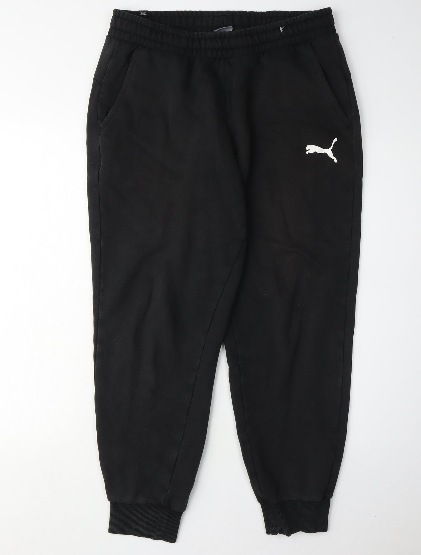 Puma Men's Black Joggers, Size L, Casual Comfort