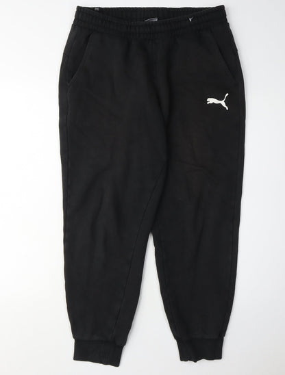 Puma Men's Black Joggers, Size L, Casual Comfort