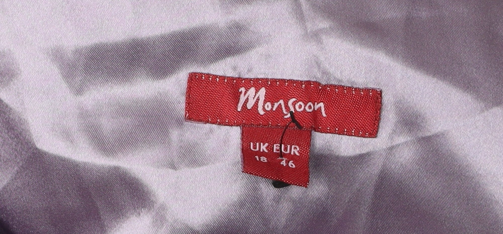 Monsoon Women's Purple Silk Sheath Dress Size 18