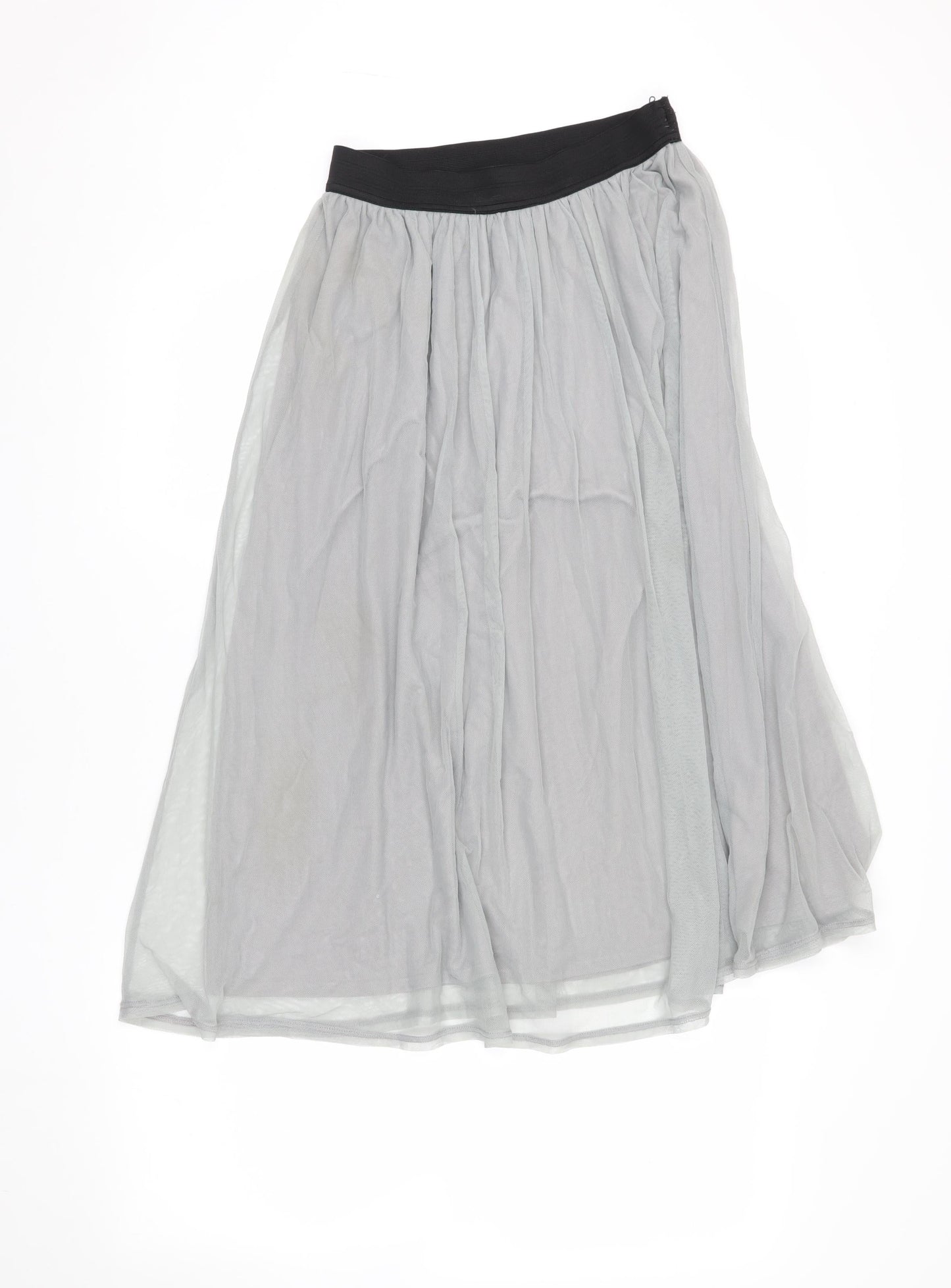 Miss Selfridge Women's Grey A-Line Midi Skirt Size 10