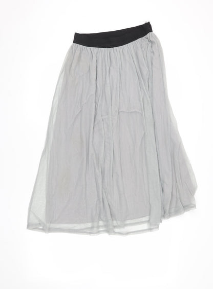 Miss Selfridge Women's Grey A-Line Midi Skirt Size 10