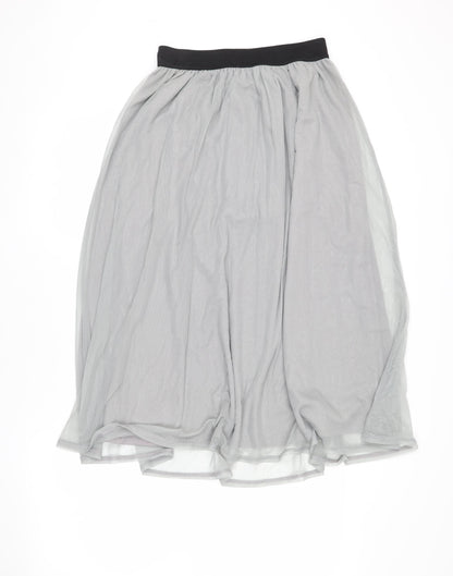Miss Selfridge Women's Grey A-Line Midi Skirt Size 10