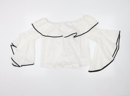 Womens UK Size S Zara White Basic Blouse