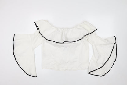 Womens UK Size S Zara White Basic Blouse