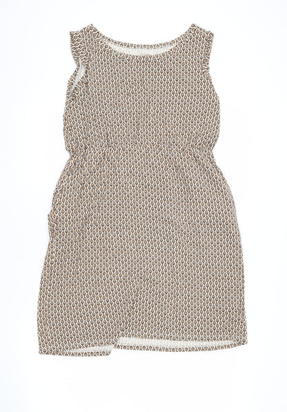 Marks and Spencer Brown Geometric Petite A-Line Dress