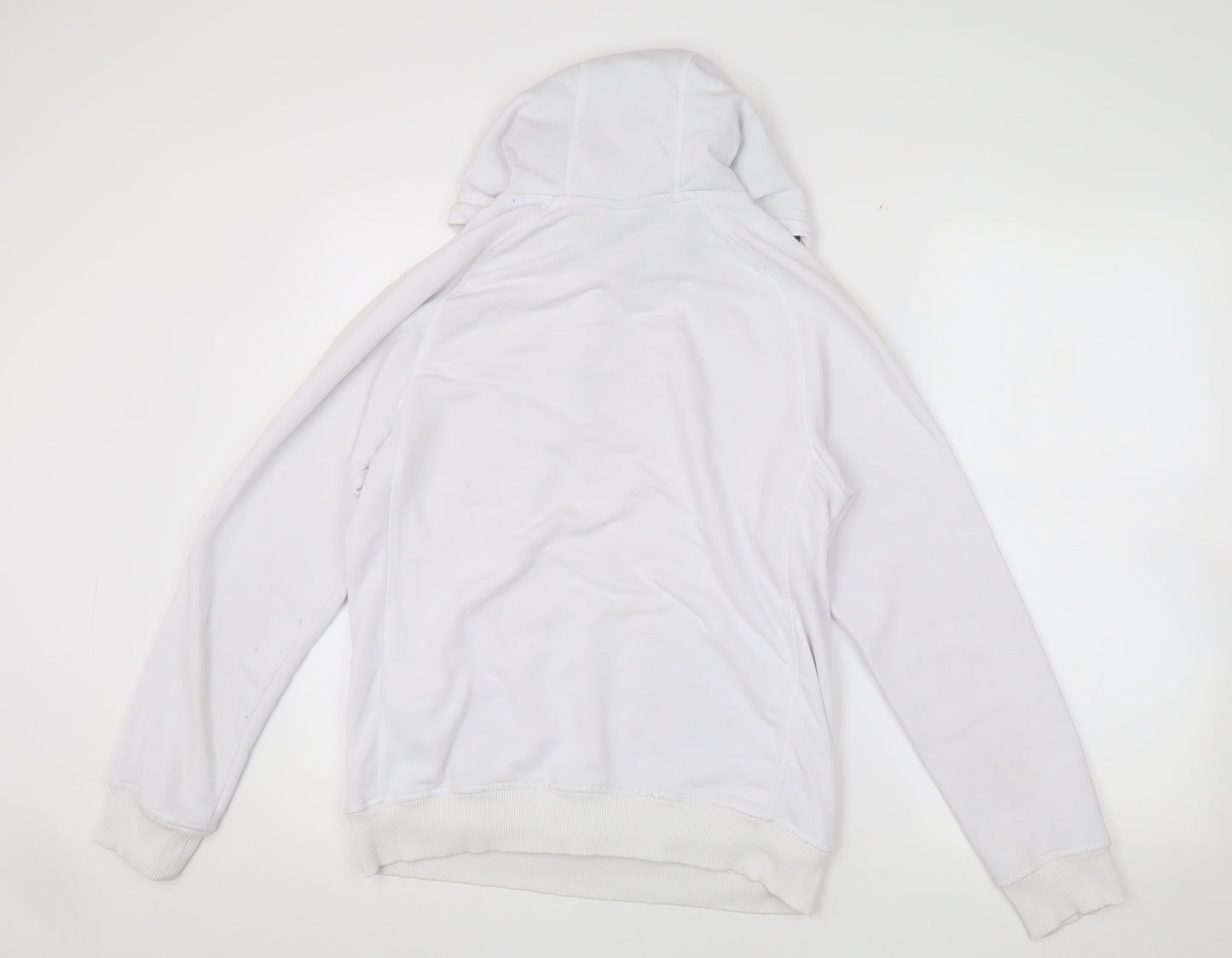 Hummel Men's White Pullover Hoodie, Size S, Logo Accent