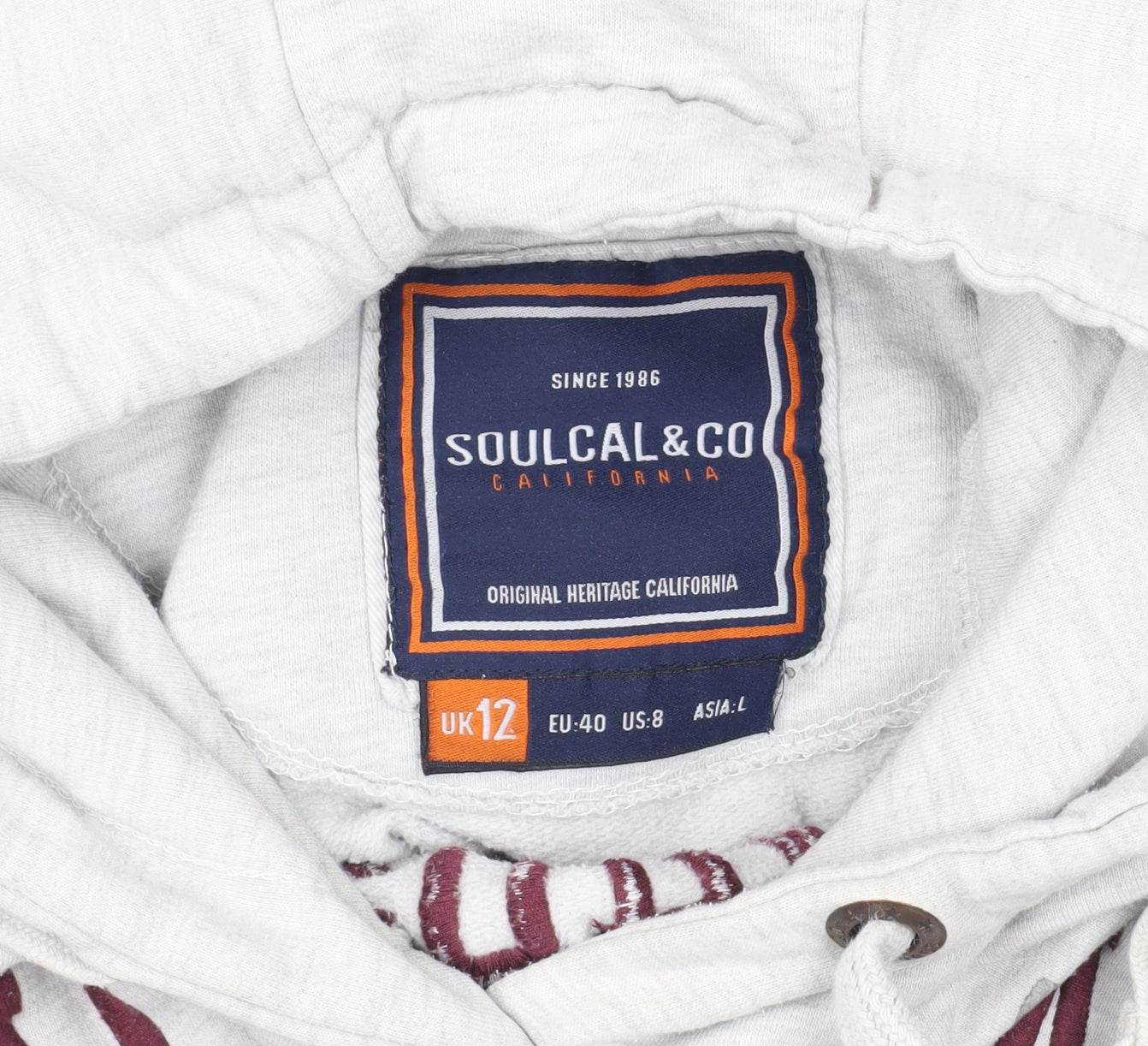 Soulcal & Co Women's White Hoodie, Size 12, Pullover