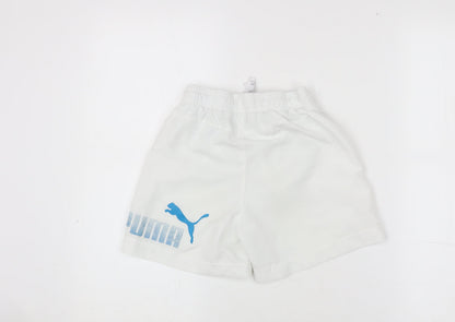 Puma Boys' White Athletic Shorts, Size 8, Quick Dry Activewear