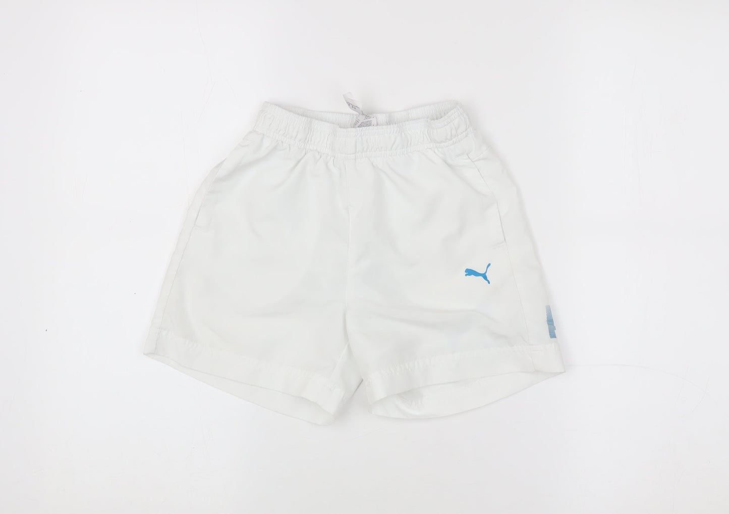 Puma Boys' White Athletic Shorts, Size 8, Quick Dry Activewear