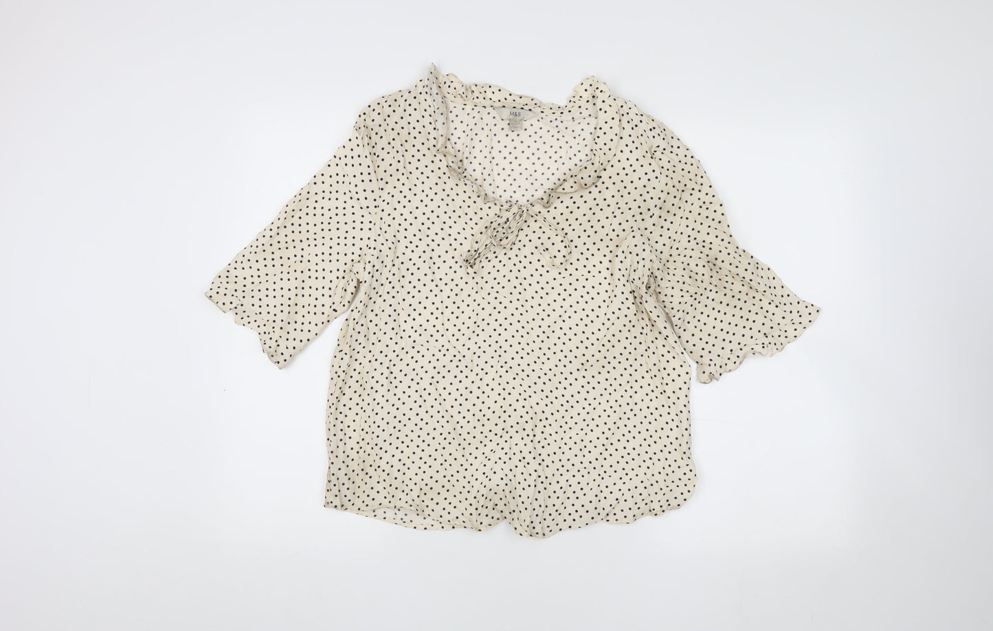 Womens UK Size 8 Marks and Spencer Beige Basic Blouse