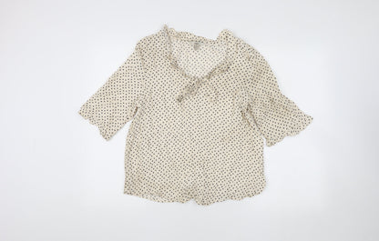 Womens UK Size 8 Marks and Spencer Beige Basic Blouse