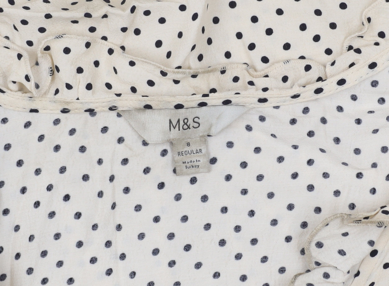 Womens UK Size 8 Marks and Spencer Beige Basic Blouse