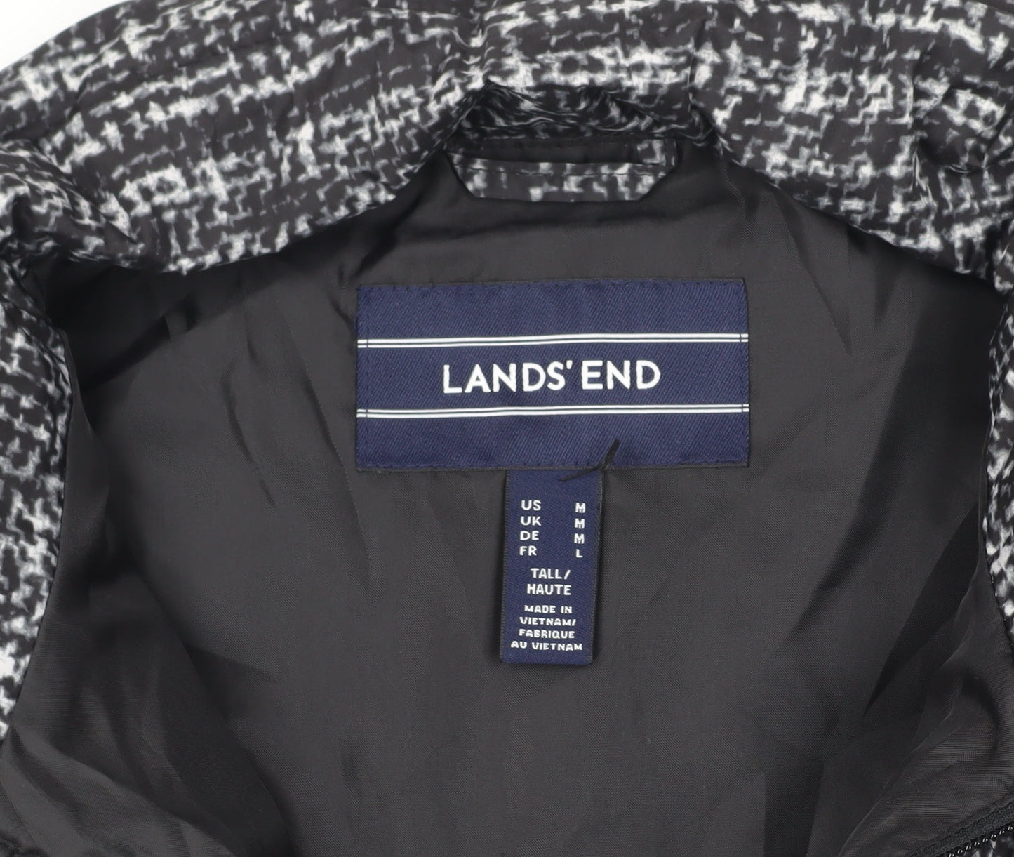 Womens UK Size L Lands' End Black Puffer Jacket