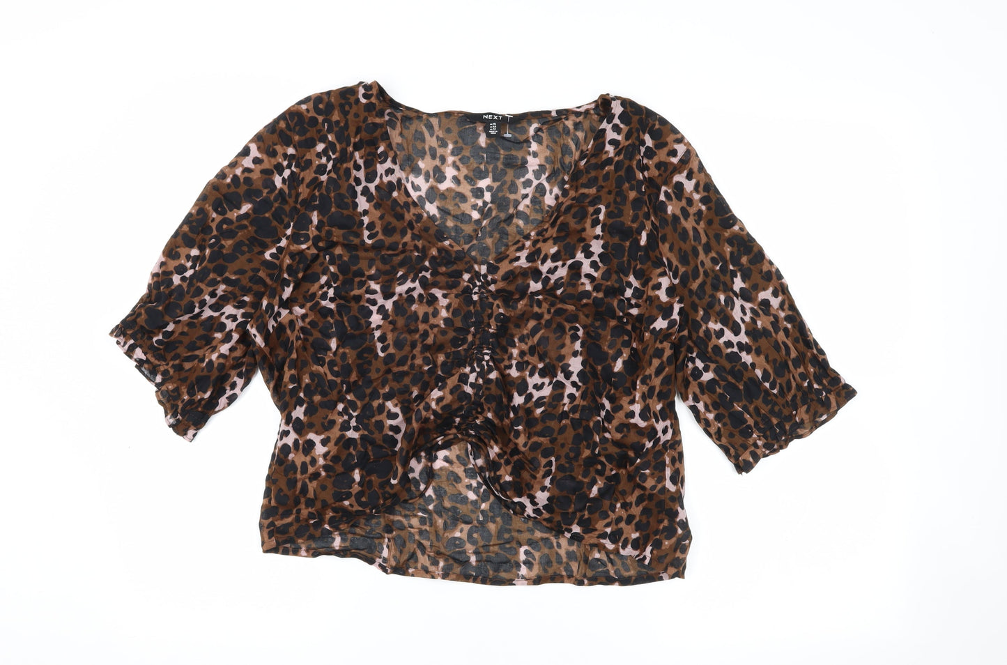 Womens UK Size 16 NEXT Brown Basic Blouse