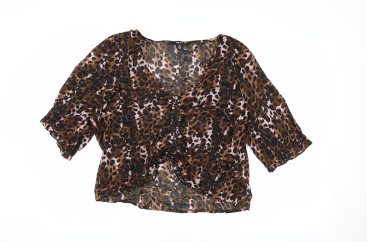 Womens UK Size 16 NEXT Brown Basic Blouse