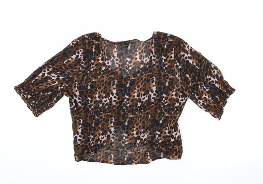 Womens UK Size 16 NEXT Brown Basic Blouse