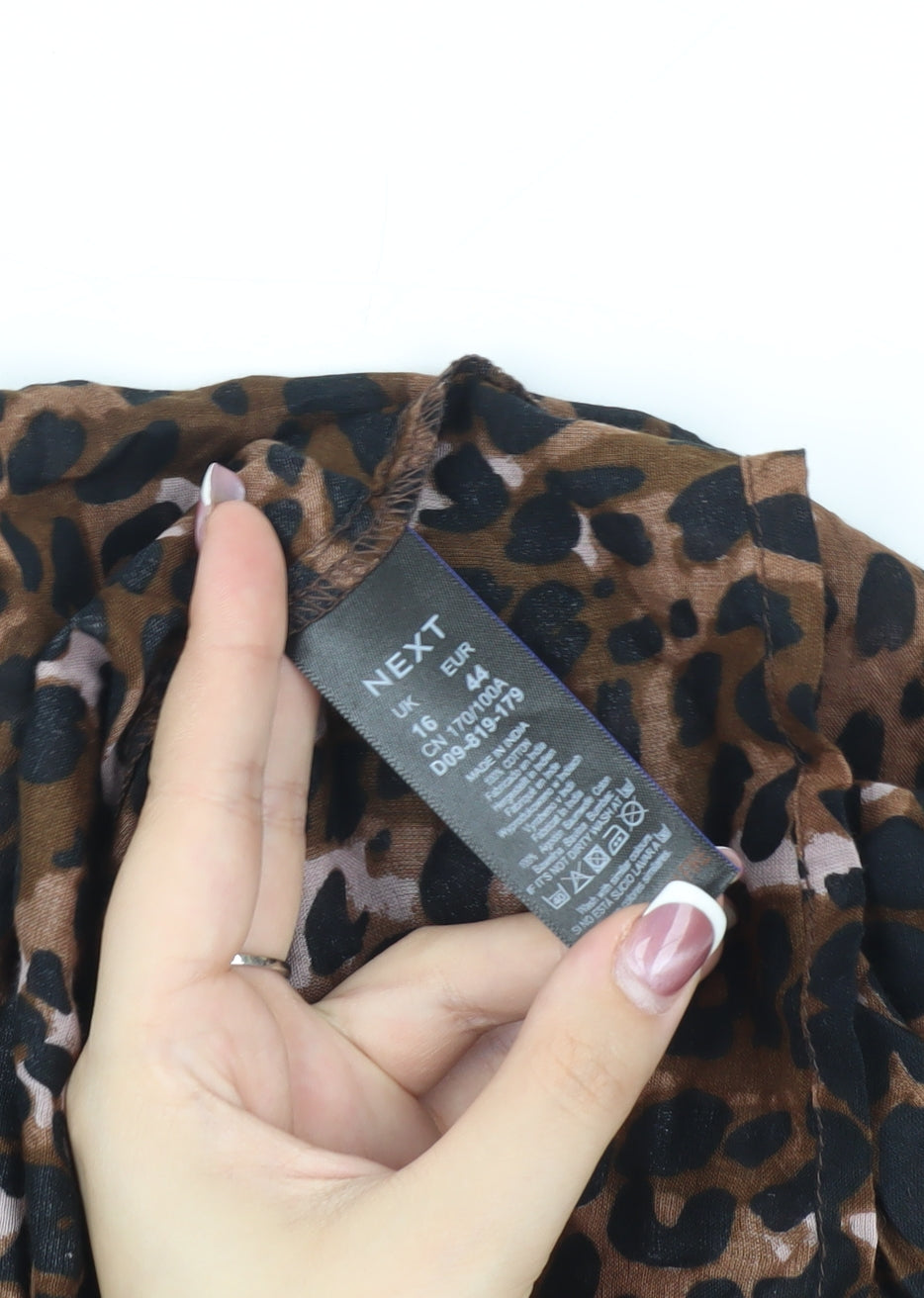 Womens UK Size 16 NEXT Brown Basic Blouse