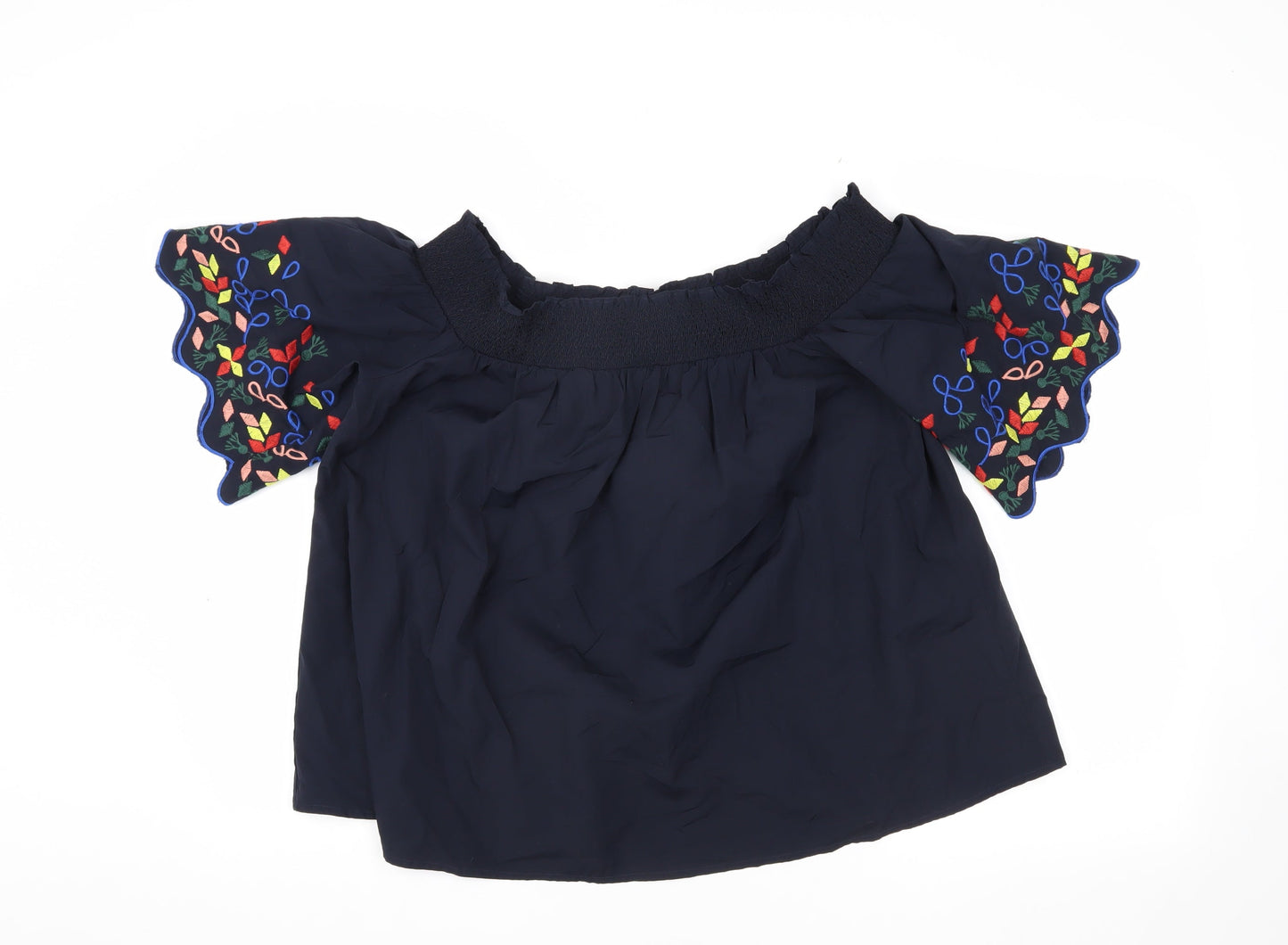 Womens UK Size 14 Marks and Spencer Blue Basic Blouse
