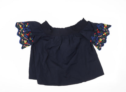 Womens UK Size 14 Marks and Spencer Blue Basic Blouse