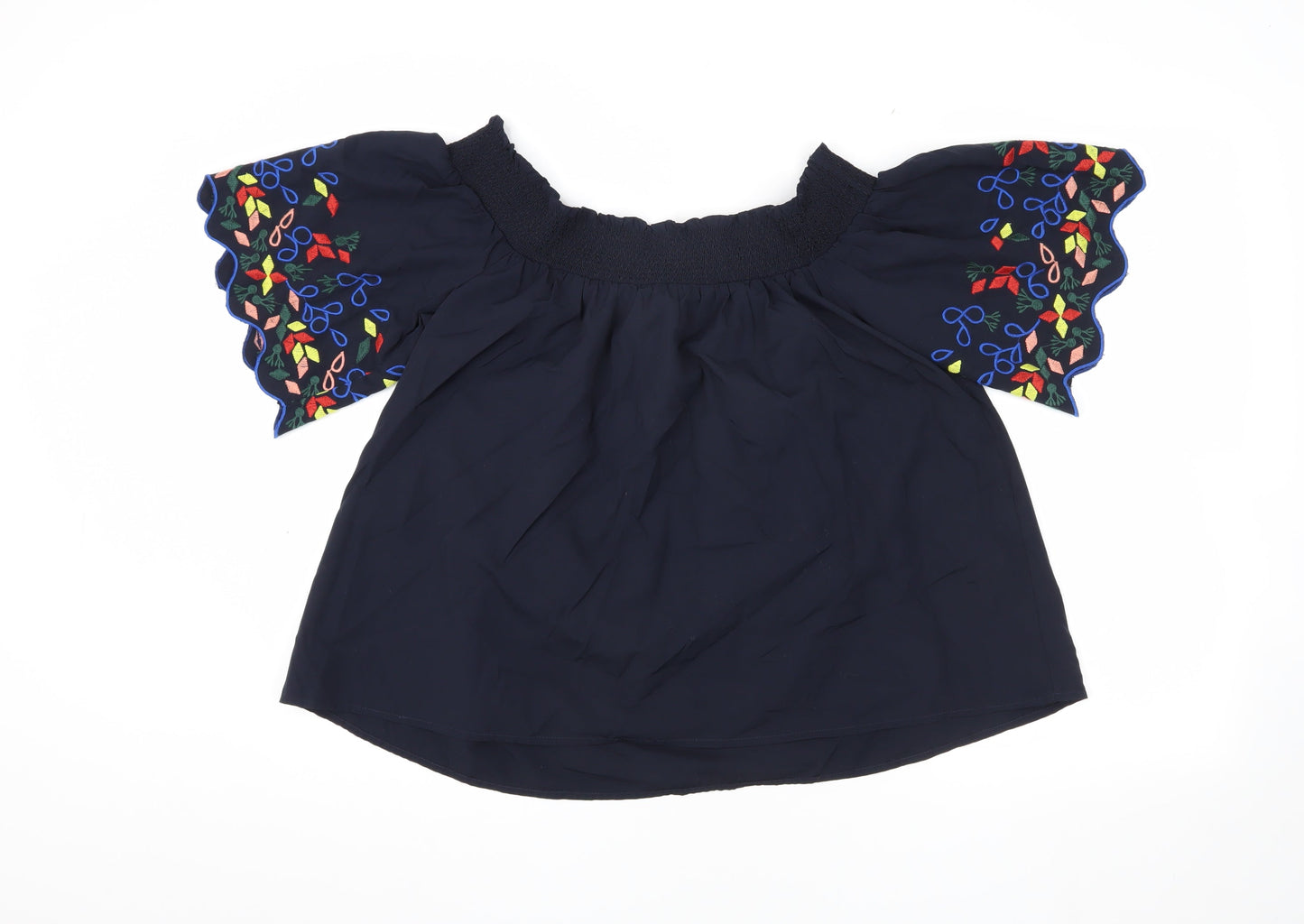 Womens UK Size 14 Marks and Spencer Blue Basic Blouse