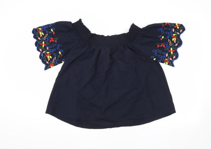 Womens UK Size 14 Marks and Spencer Blue Basic Blouse