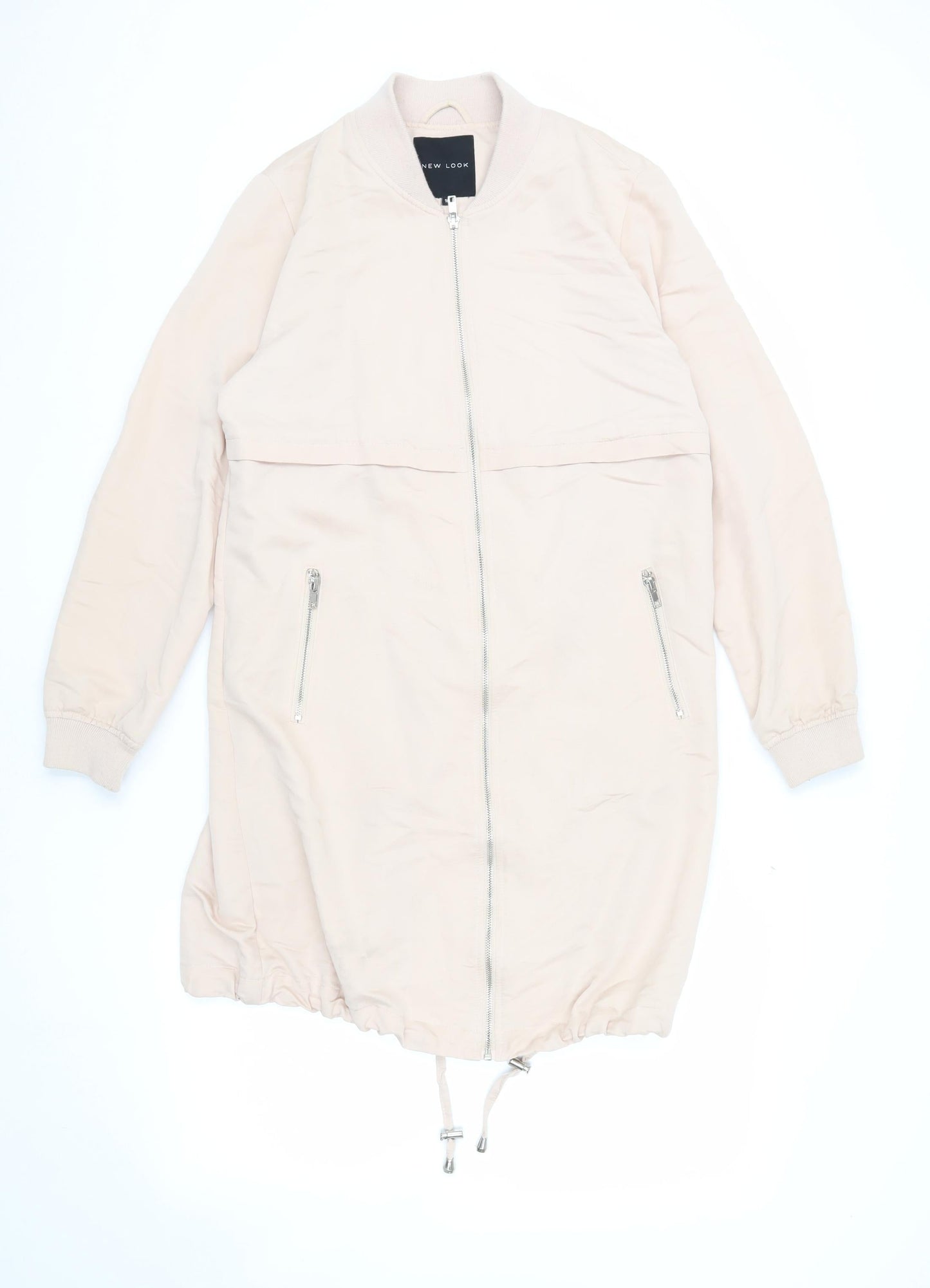 Womens UK Size 10 New Look Beige Bomber Jacket