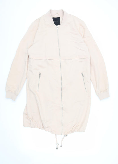 Womens UK Size 10 New Look Beige Bomber Jacket