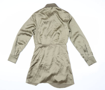 Stradivarius Women's Beige Shirt Dress Size 8
