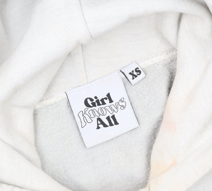 Girl Knows All Women's White XS Pullover Hoodie