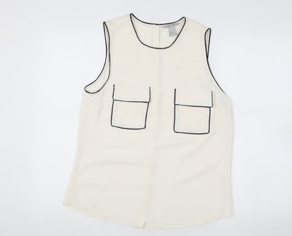 Womens UK Size 12 H&M White Basic Blouse