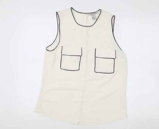 Womens UK Size 12 H&M White Basic Blouse