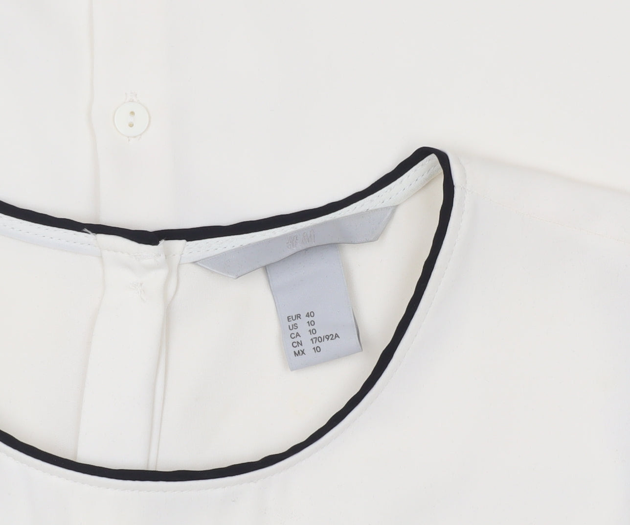 Womens UK Size 12 H&M White Basic Blouse