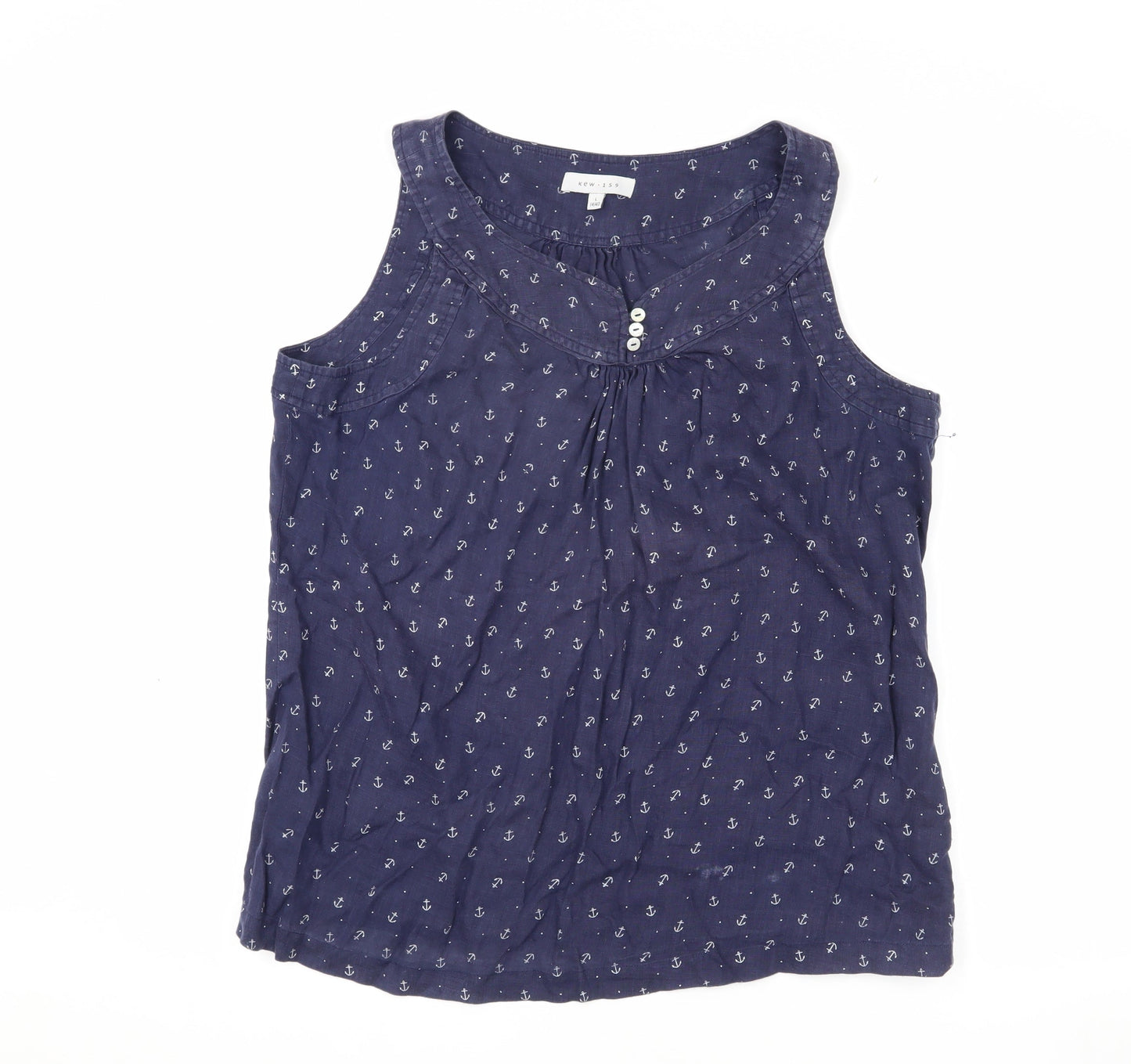 Womens UK Size L kew 159 Blue Basic Tank