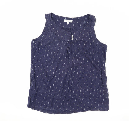Womens UK Size L kew 159 Blue Basic Tank