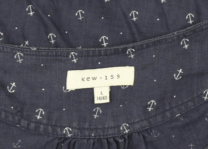 Womens UK Size L kew 159 Blue Basic Tank