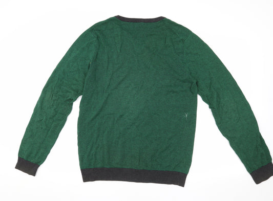 Red Herring Men's Green Henley Jumper, Size M, Casual Wear