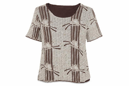 Womens UK Size XL BASSINI Brown Basic T-Shirt
