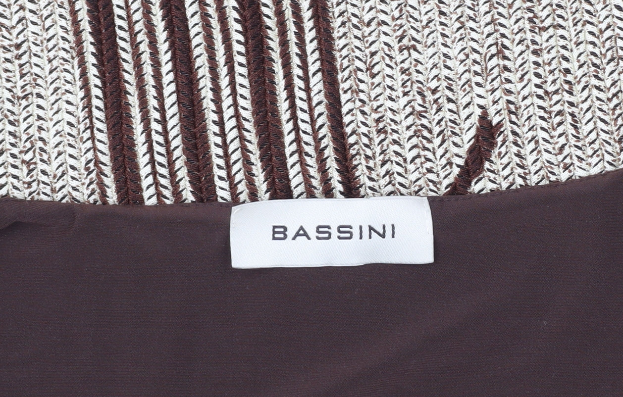 Womens UK Size XL BASSINI Brown Basic T-Shirt