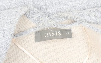 Womens UK Size XS Oasis Grey Cardigan Jumper