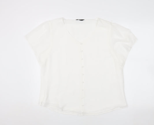 Womens UK Size 16 Emreco White Basic Blouse
