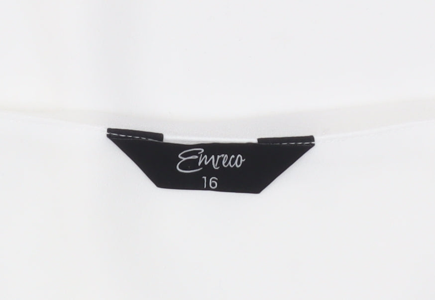 Womens UK Size 16 Emreco White Basic Blouse