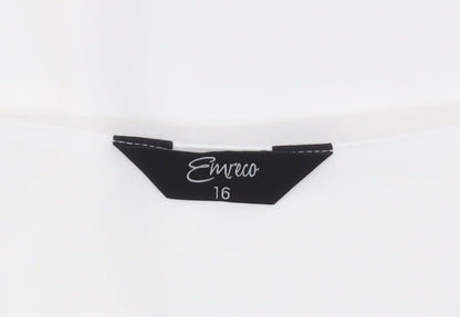 Womens UK Size 16 Emreco White Basic Blouse