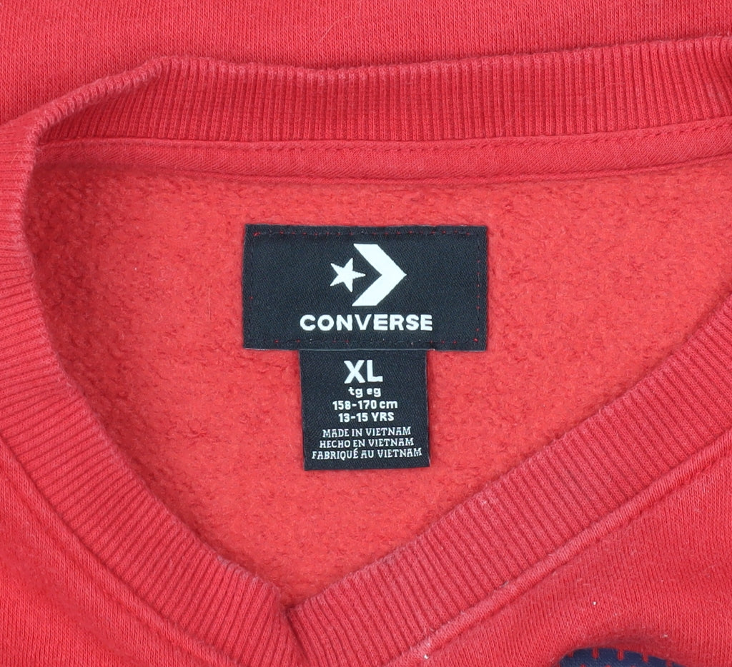 Converse Boys Red XL Pullover Sweatshirt with Logo