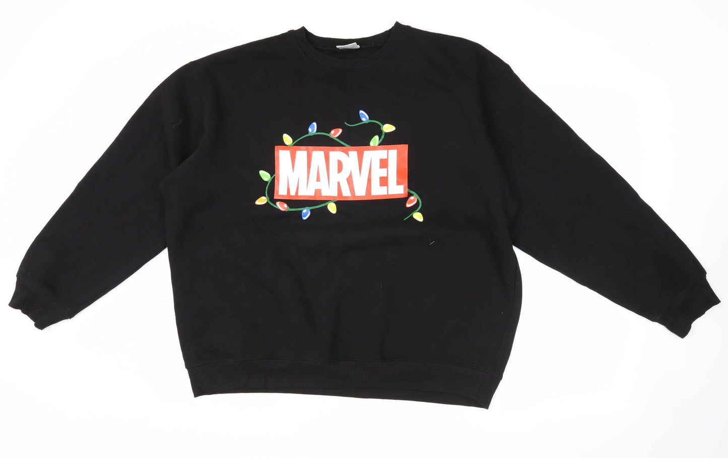 Mens UK Size M Marvel Black Pullover Sweatshirt