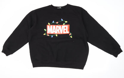 Mens UK Size M Marvel Black Pullover Sweatshirt